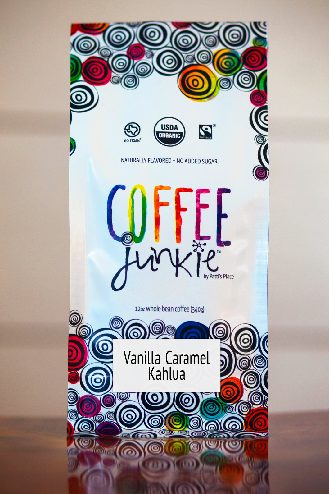 Vanilla Caramel Kahlua - Coffee Junkie Flavored Coffee- Organic, Fair Trade, Local