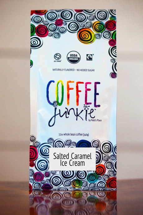 Salted Caramel Ice Cream - Coffee Junkie Flavored Coffee - Organic, Fair Trade, Local